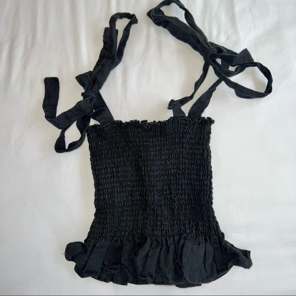 reformation black tie top